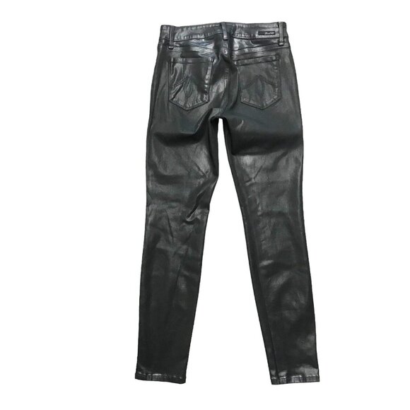 LEVEL 99 Skinny Black Ankle Pant Women 8/29 Wool Cotton Stretch Blend - Picture 1 of 13